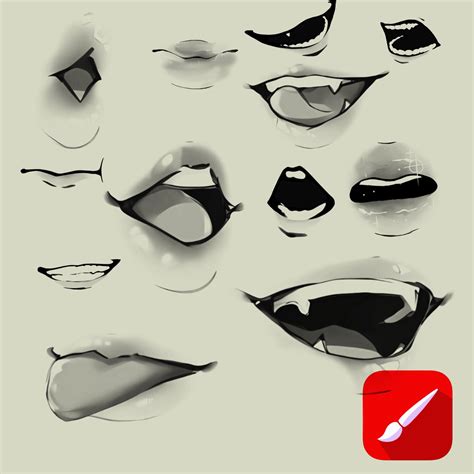 drawing mouths anime|More.